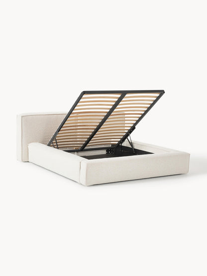 Lensford Bouclé Upholstered Bed with Storage