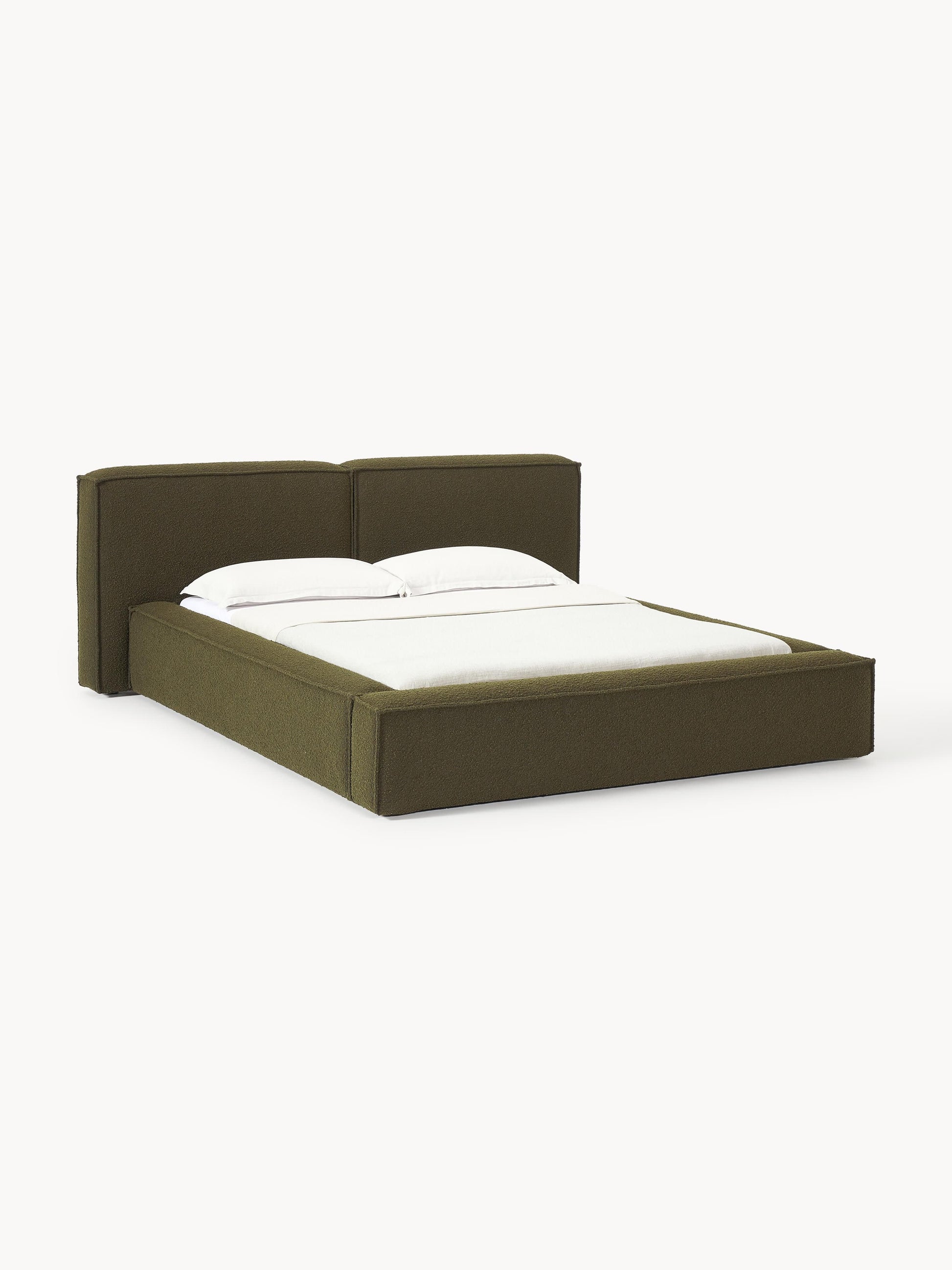 Lensford Bouclé Upholstered Bed with Storage