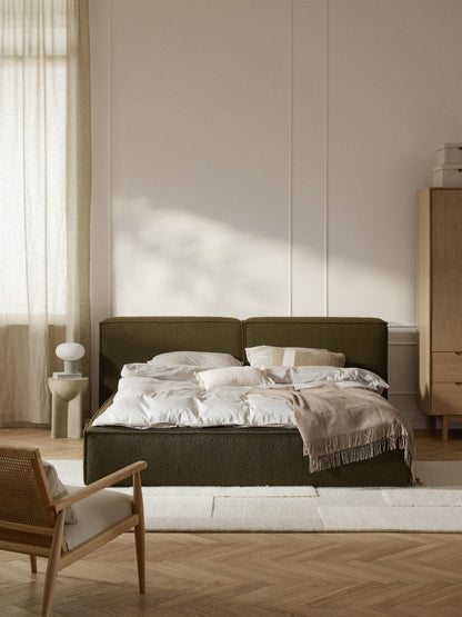 Lensford Bouclé Upholstered Bed with Storage