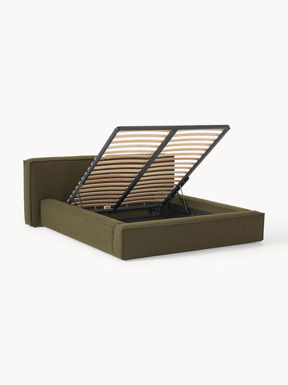 Lensford Bouclé Upholstered Bed with Storage