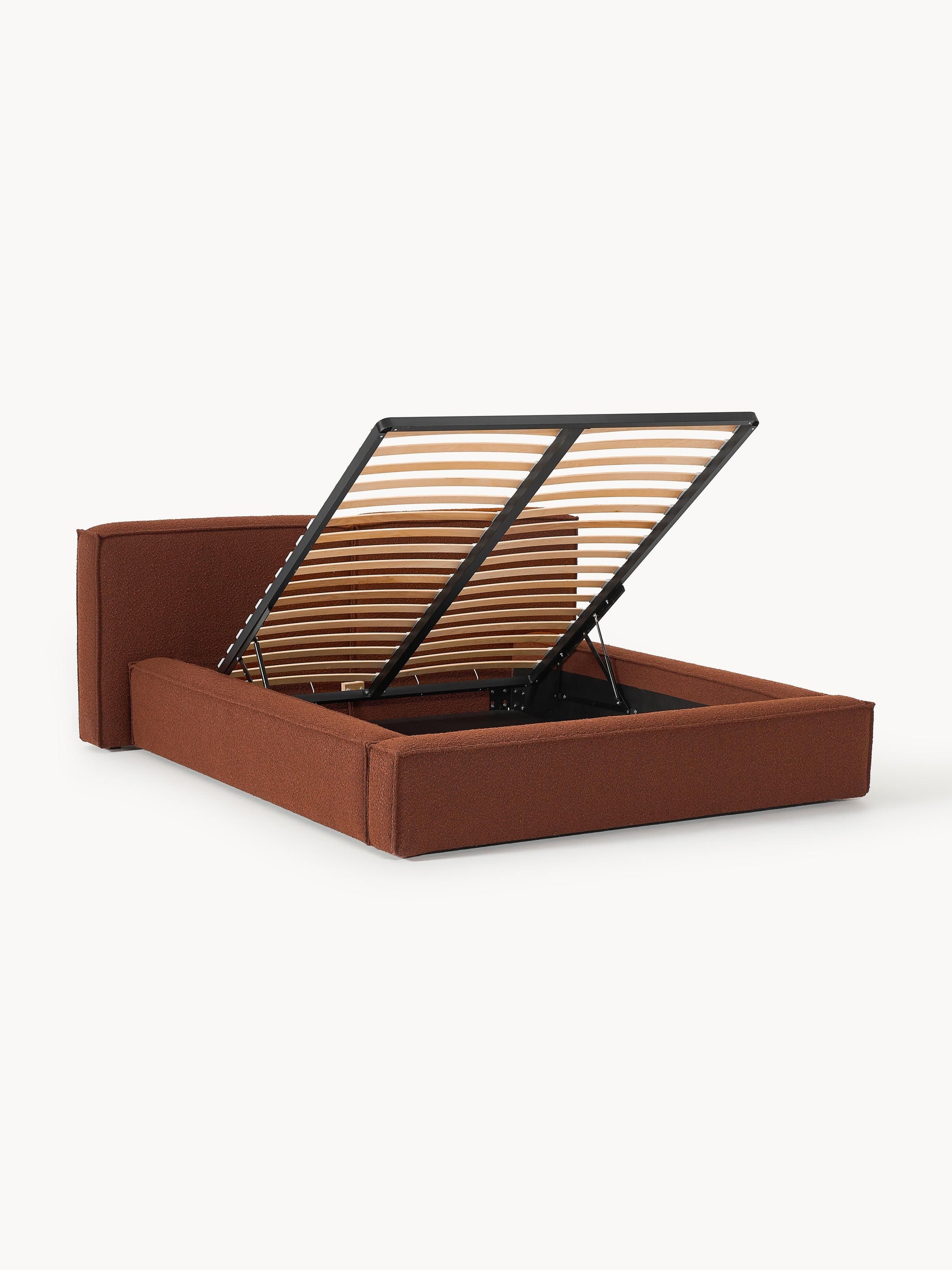 Lensford Bouclé Upholstered Bed with Storage