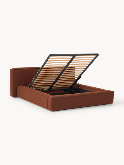 Lensford Bouclé Upholstered Bed with Storage