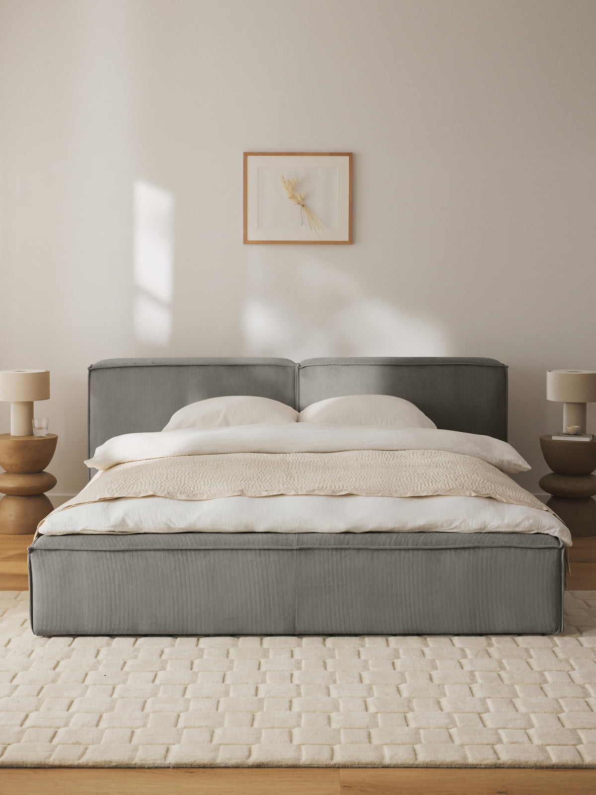 Lensford Corduroy Upholstered Bed