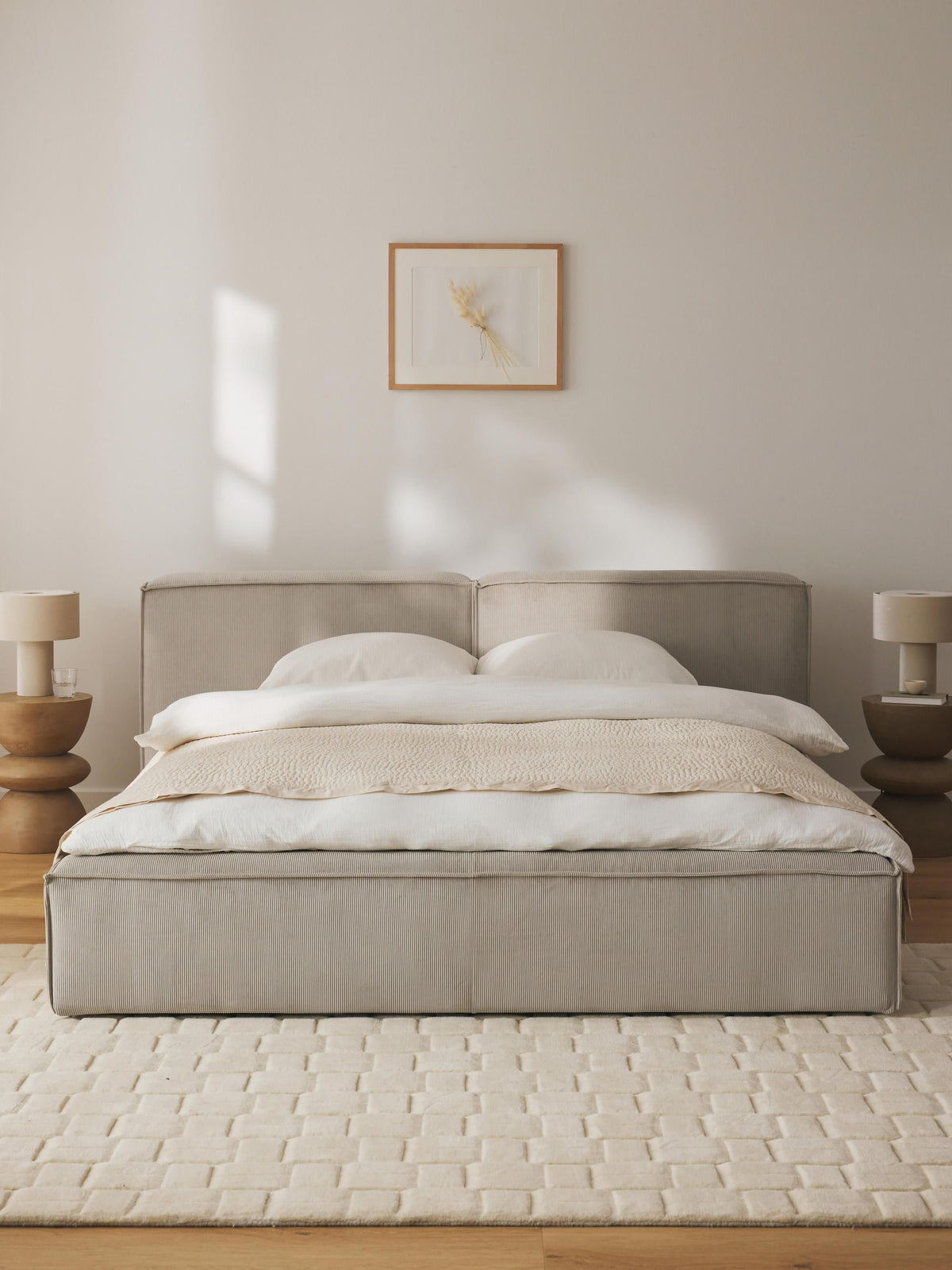 Lensford Corduroy Upholstered Bed