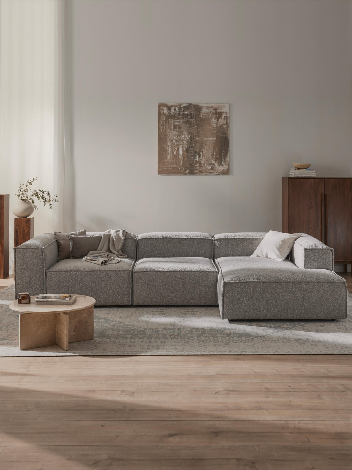 Lensford Modular Bouclé Corner Sofa (4-Seater)