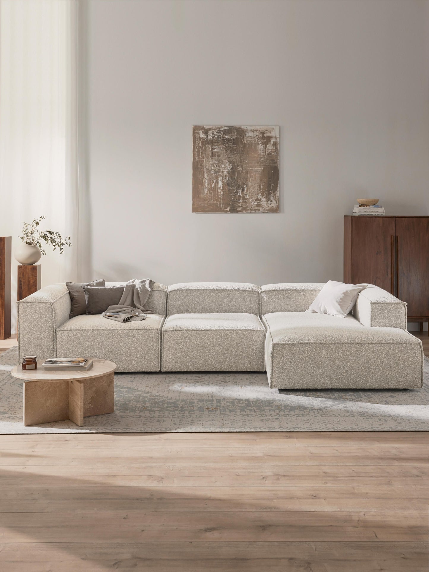 Lensford Modular Bouclé Corner Sofa (4-Seater)