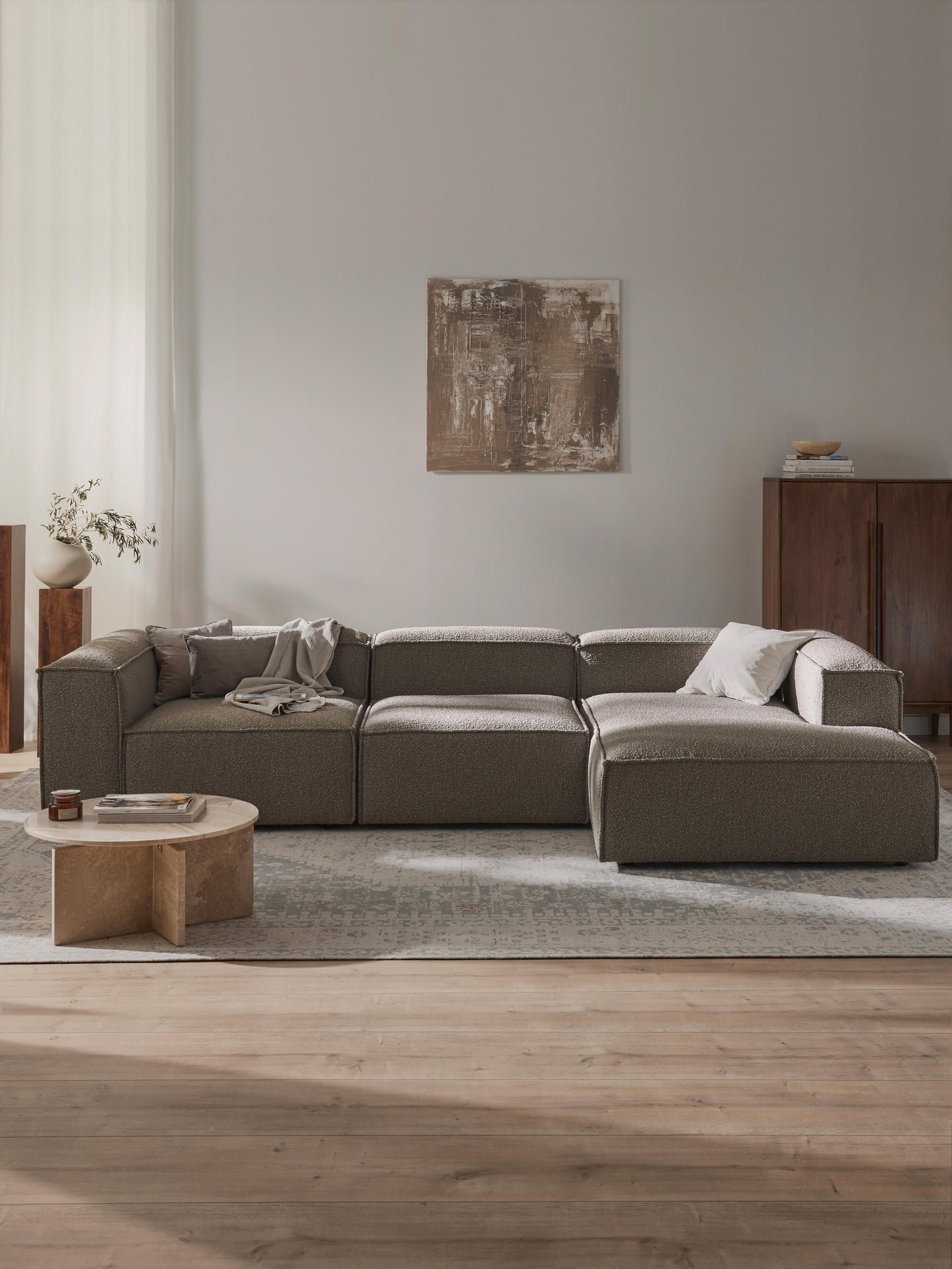 Lensford Modular Bouclé Corner Sofa (4-Seater)