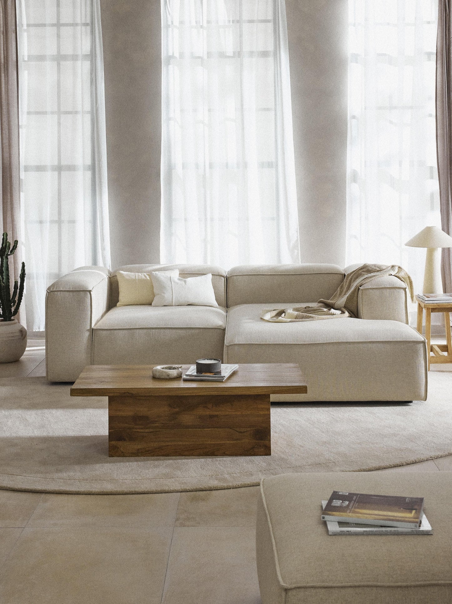 Lensford Modular Corner Sofa (2-Seater) in Linen Blend