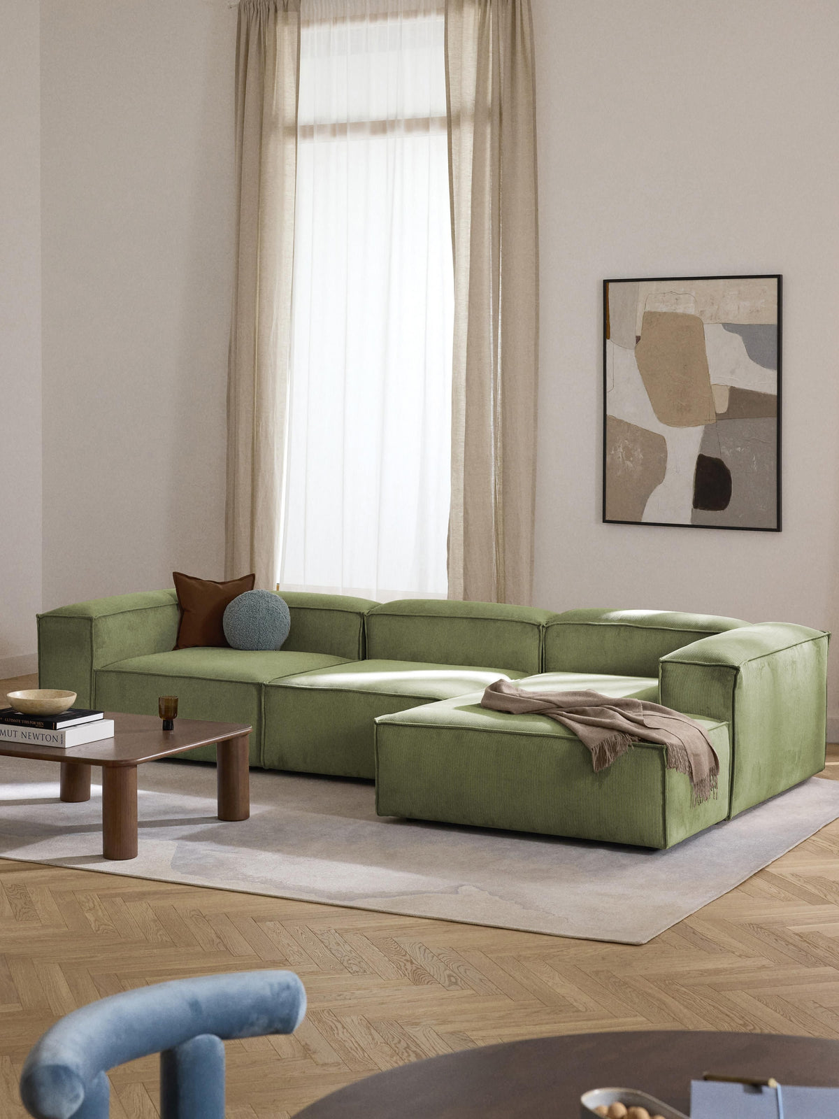 Lensford Modular Corner Sofa (4-Seater) in Corduroy