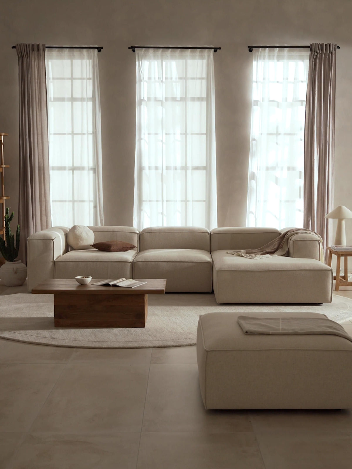 Lensford Modular Corner Sofa (4-Seater) in Linen Blend