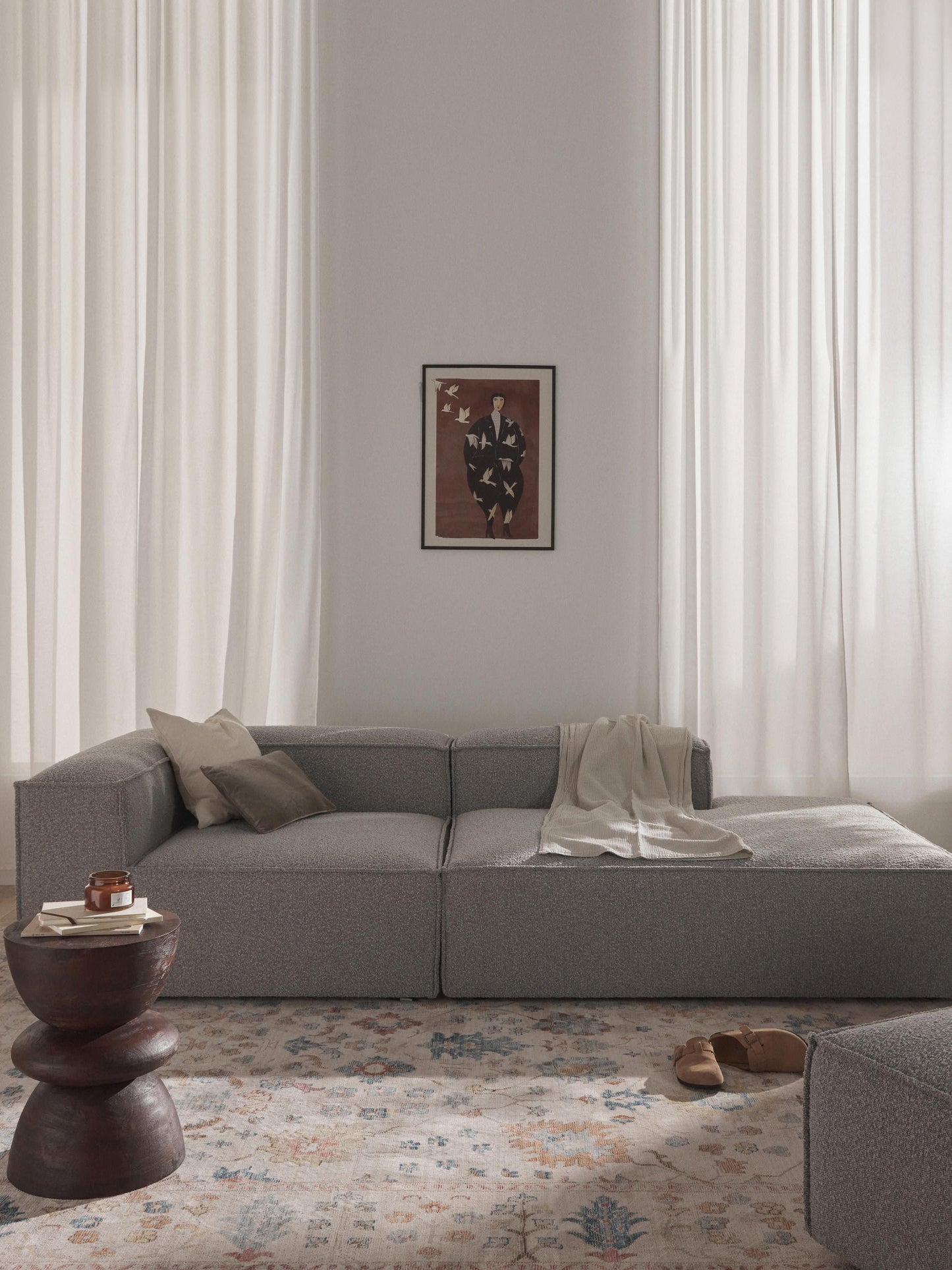 Lensford Modular Ottoman in Bouclé