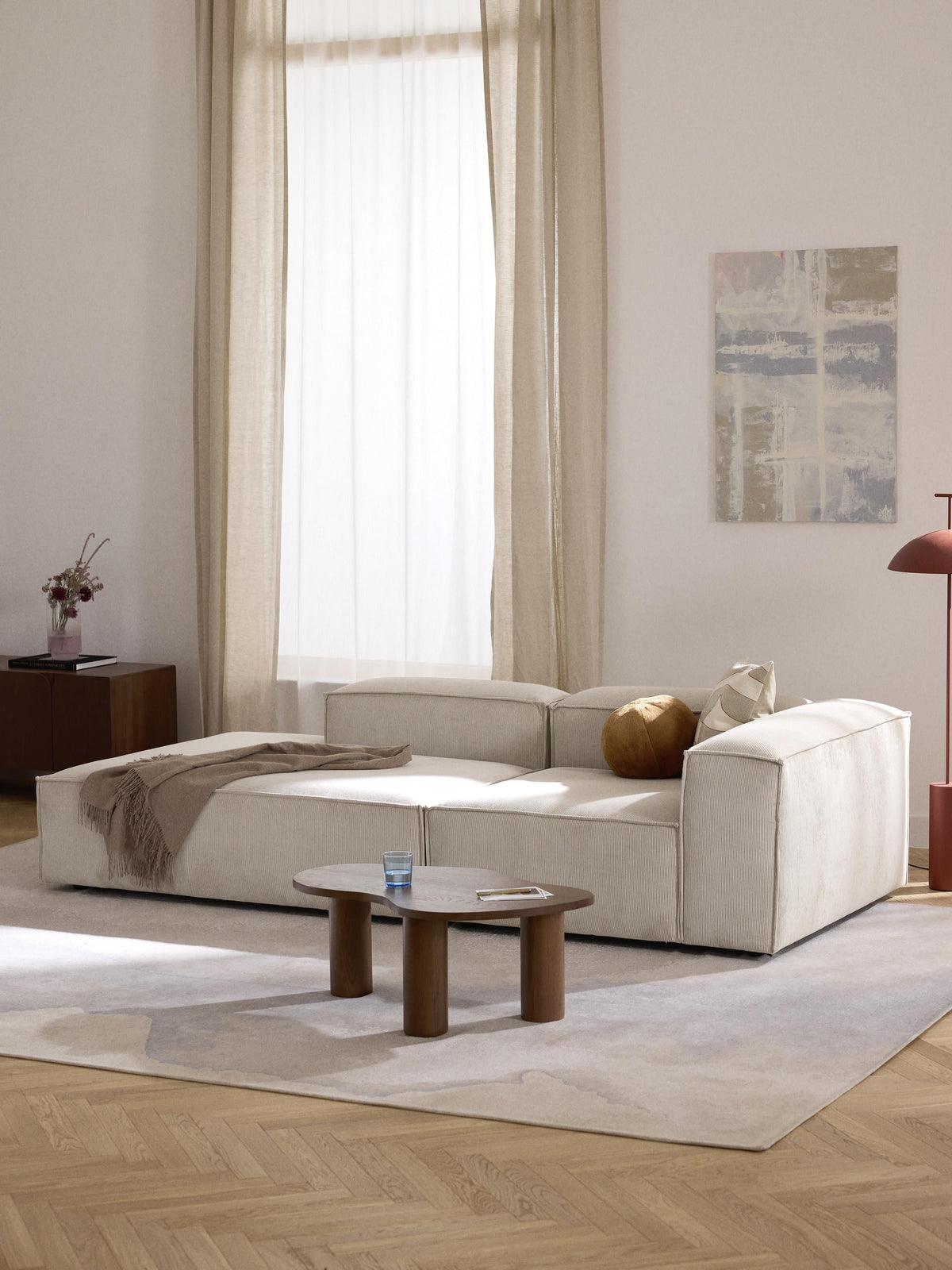 Lensford Modular Ottoman in Corduroy