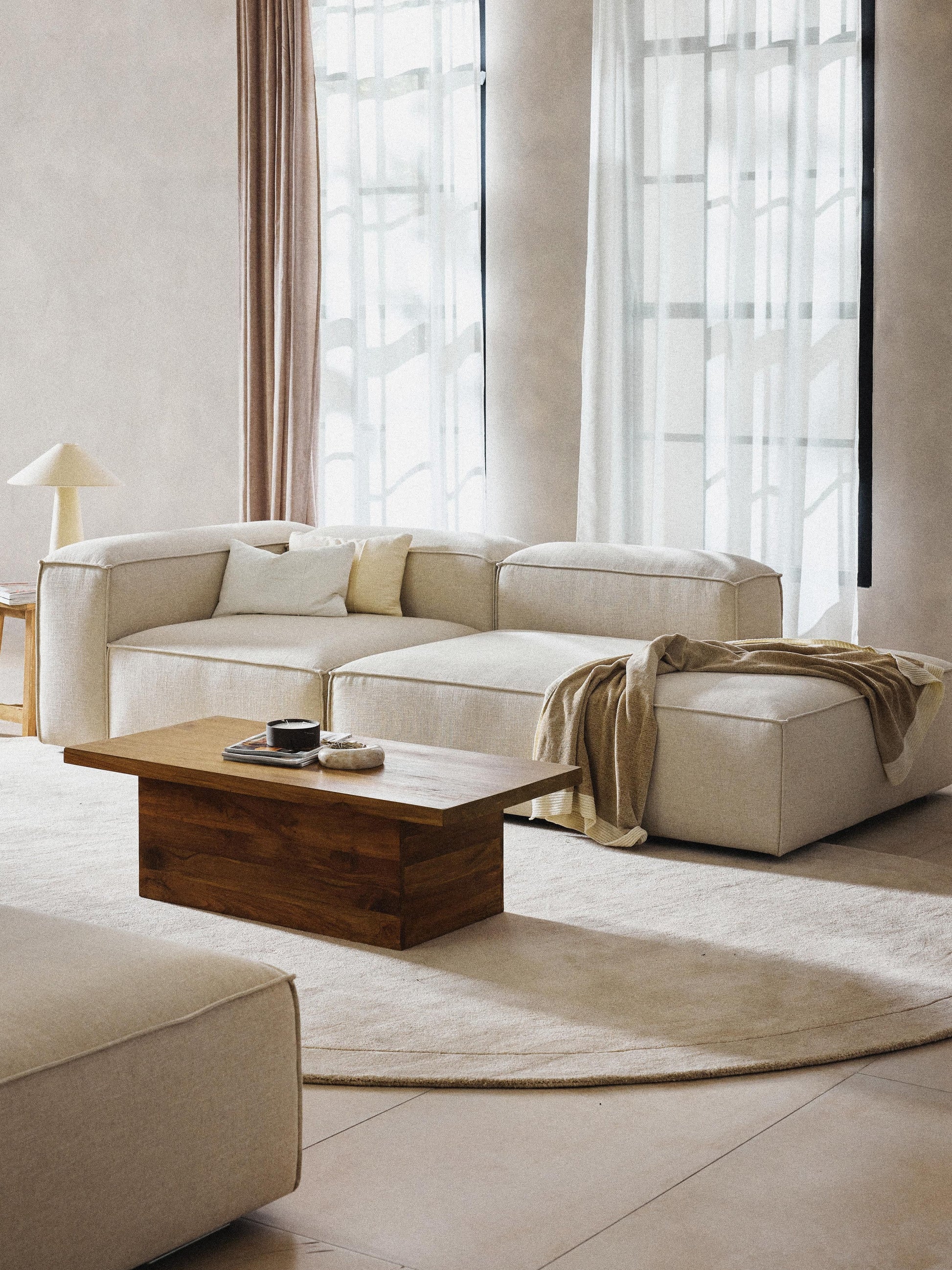 Lensford Modular Ottoman in Linen Blend