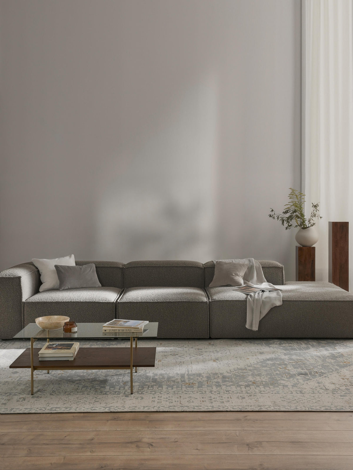 Lensford Modular XL Bouclé Ottoman
