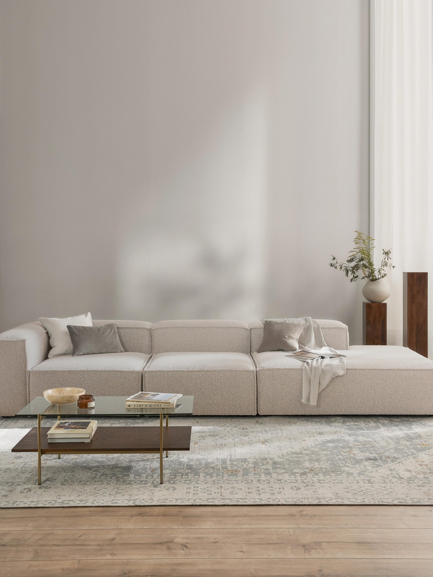Lensford Modular XL Bouclé Ottoman