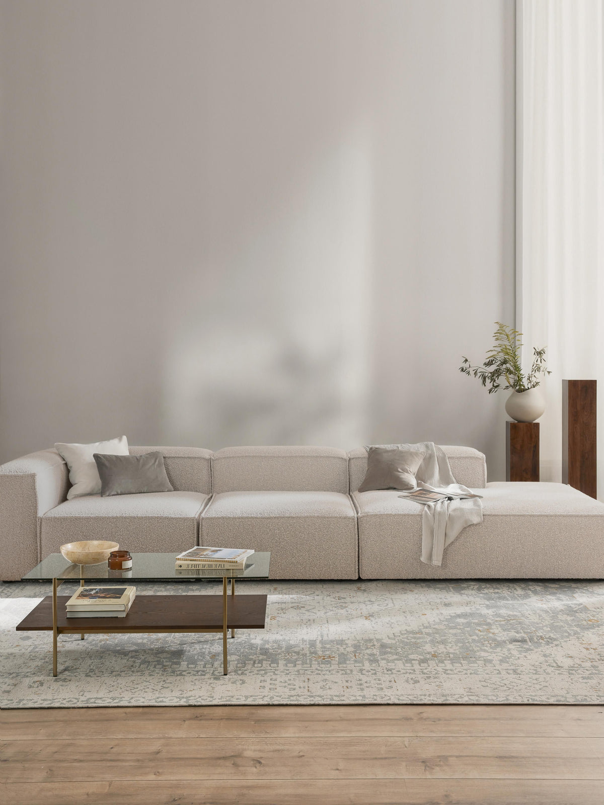 Lensford Modular XL Bouclé Ottoman