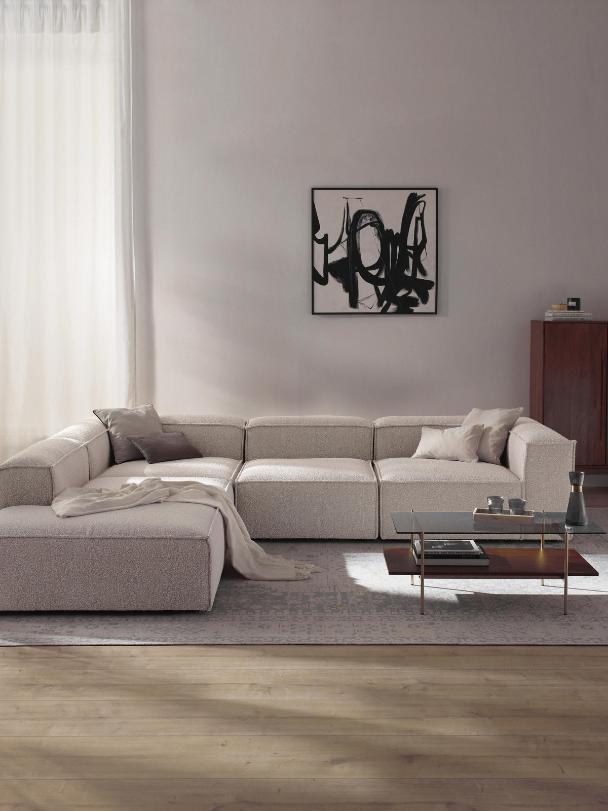 Lensford Modular XL Corner Sofa (4-Seater) in Bouclé