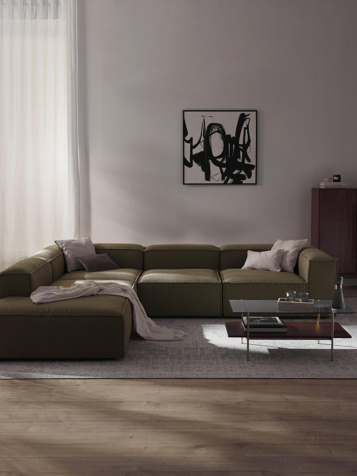Lensford Modular XL Corner Sofa (4-Seater) in Bouclé