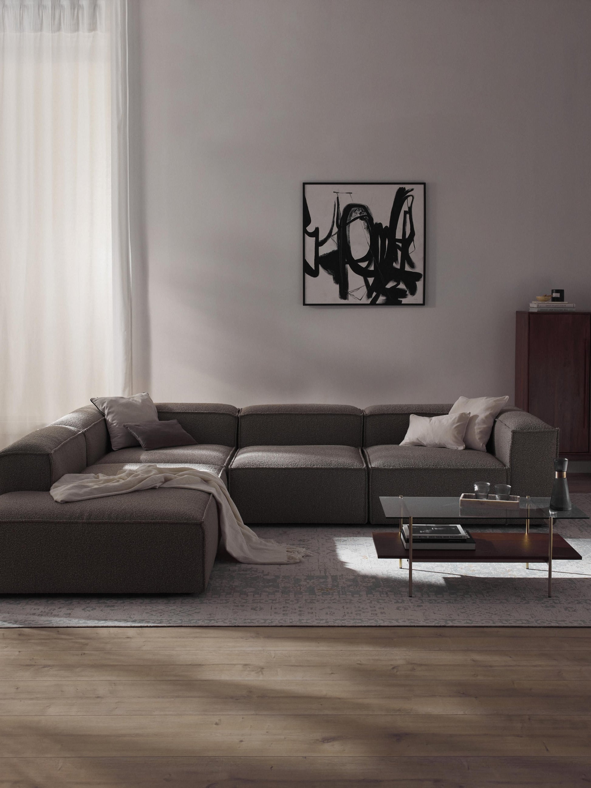 Lensford Modular XL Corner Sofa (4-Seater) in Bouclé
