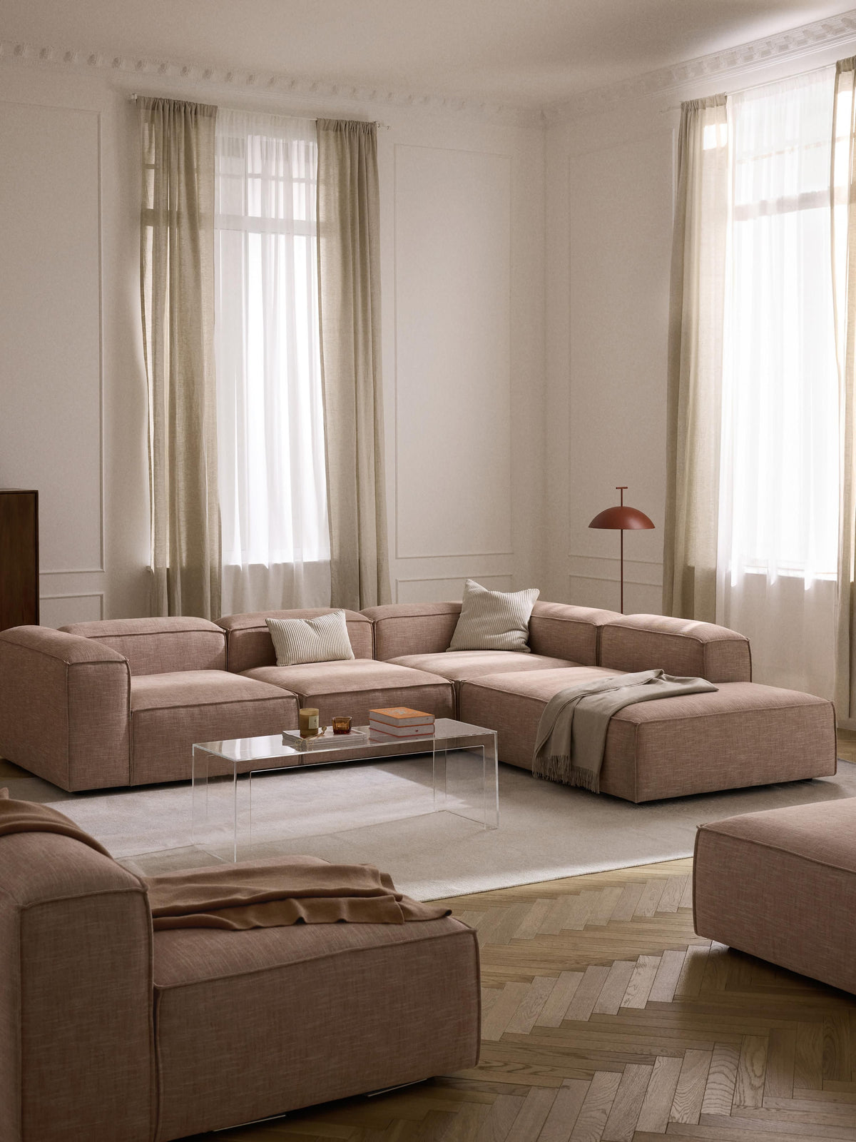 Lensford Modular XL Corner Sofa (4-Seater) in Linen Blend