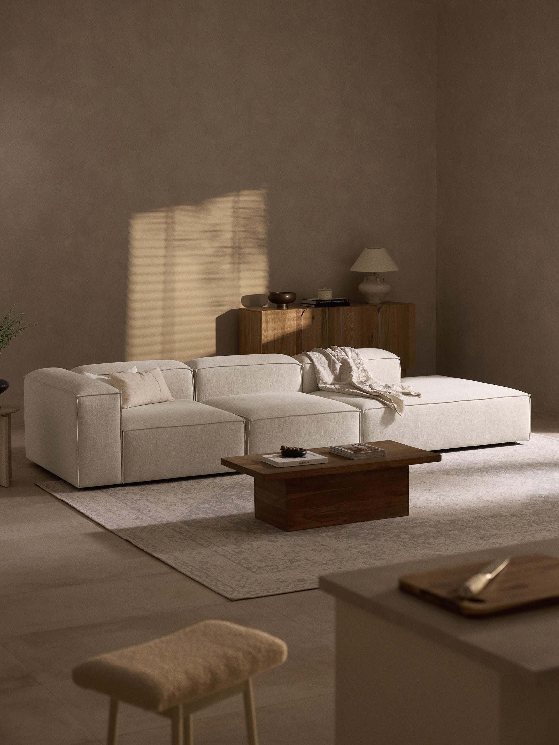 Lensford Modular XL Ottoman in Linen Blend