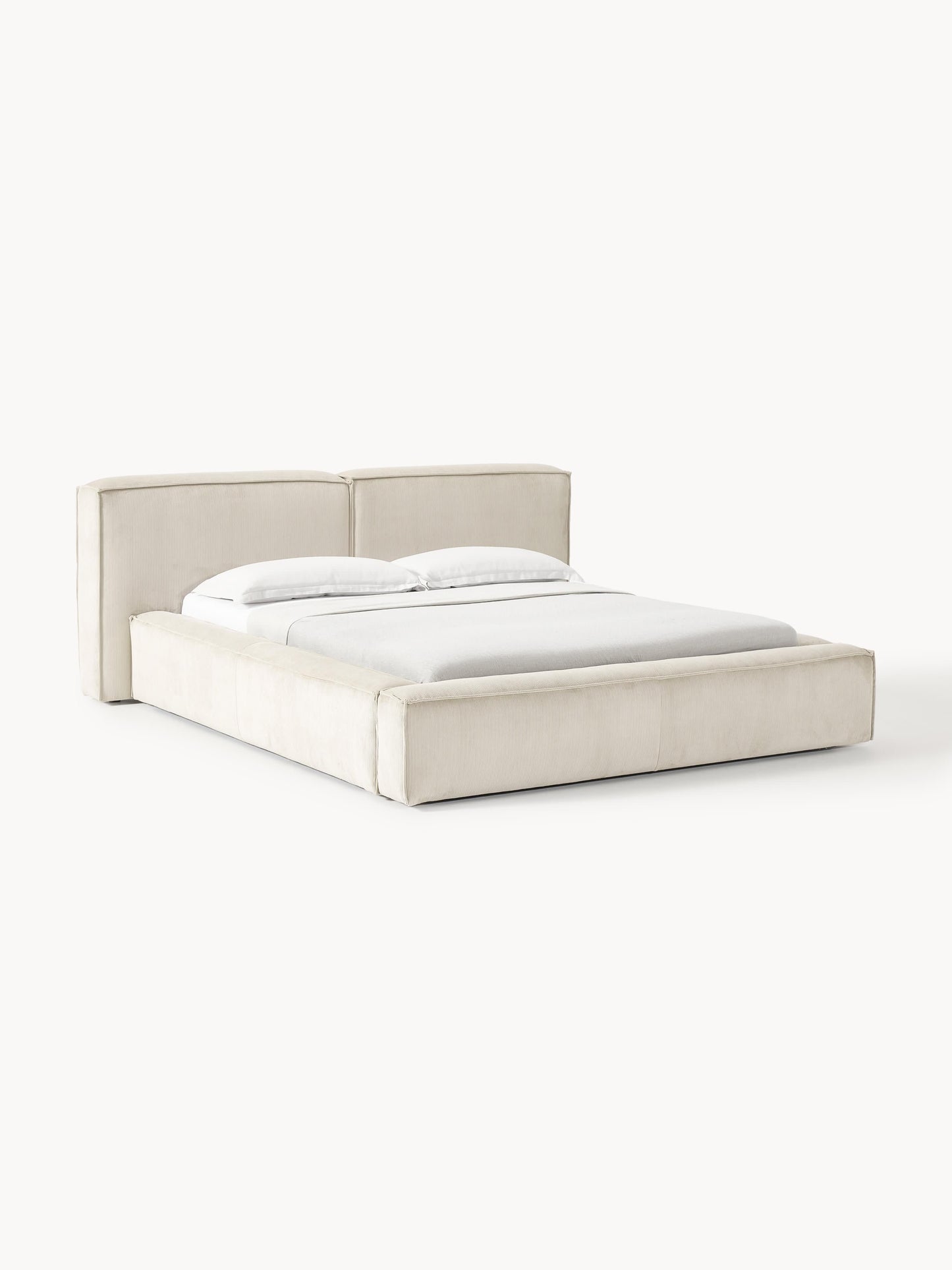 Lensford Upholstered Corduroy Bed with Storage