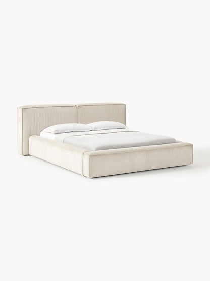 Lensford Upholstered Corduroy Bed with Storage