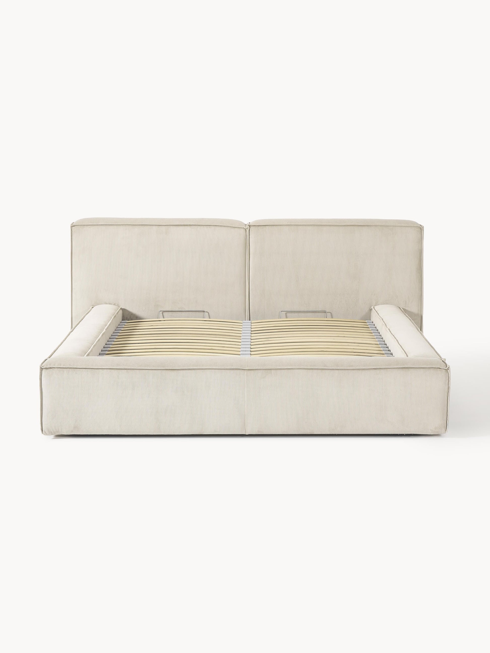 Lensford Upholstered Corduroy Bed with Storage