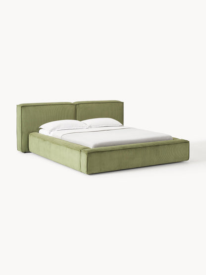 Lensford Upholstered Corduroy Bed with Storage