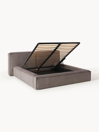 Lensford Upholstered Corduroy Bed with Storage