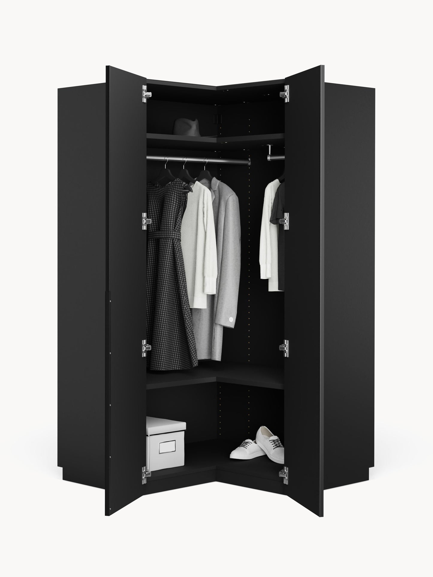 Leovard Modular Corner Wardrobe, 115 cm Wide, in Various Sizes