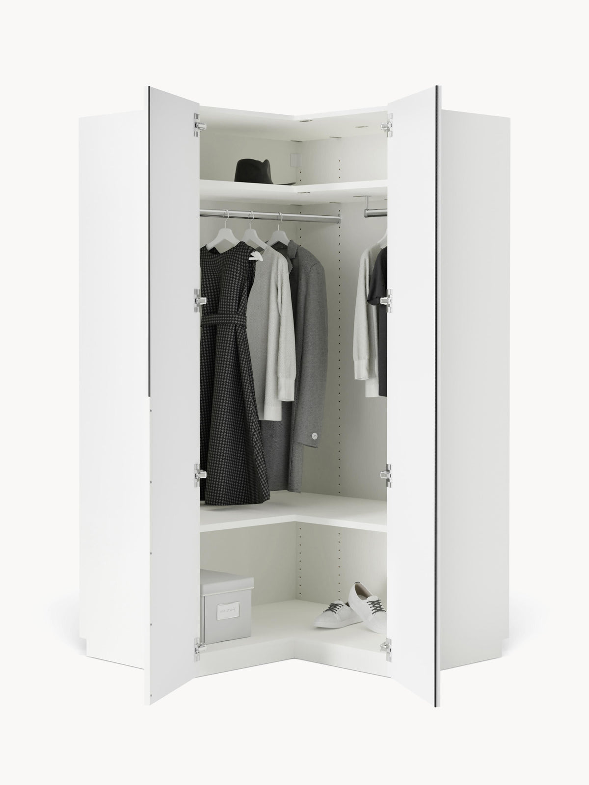 Leovard Modular Corner Wardrobe, 115 cm Wide, in Various Sizes