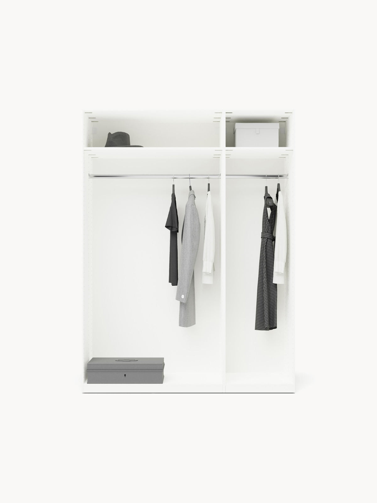 Leovard Modular Hinged-Door Wardrobe, 150 cm Wide, in Various Sizes
