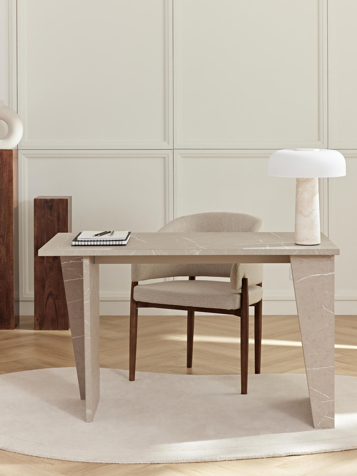 Liavero Desk in Travertine Look
