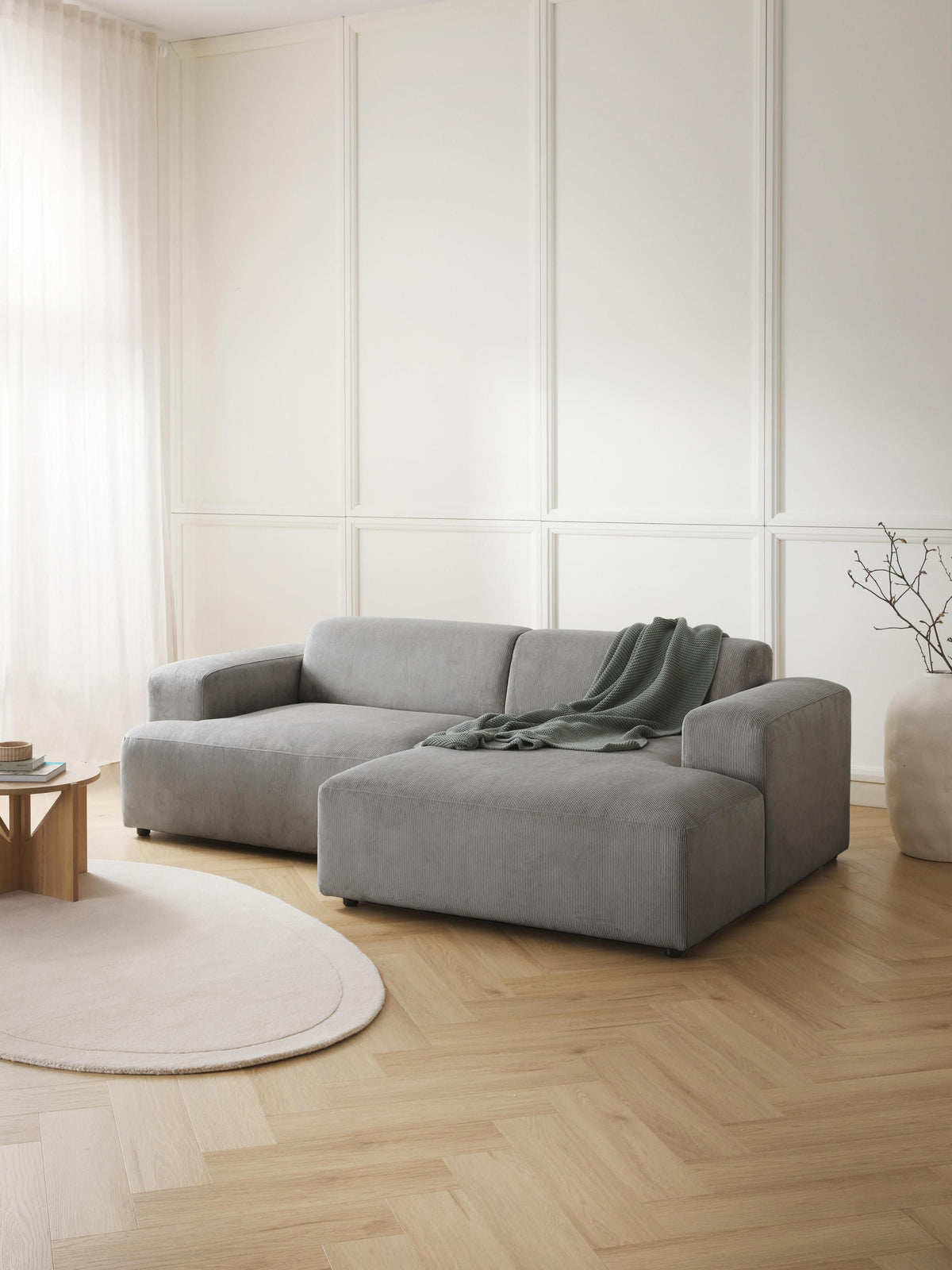 Melvina Corduroy Corner Sofa (3-Seater)