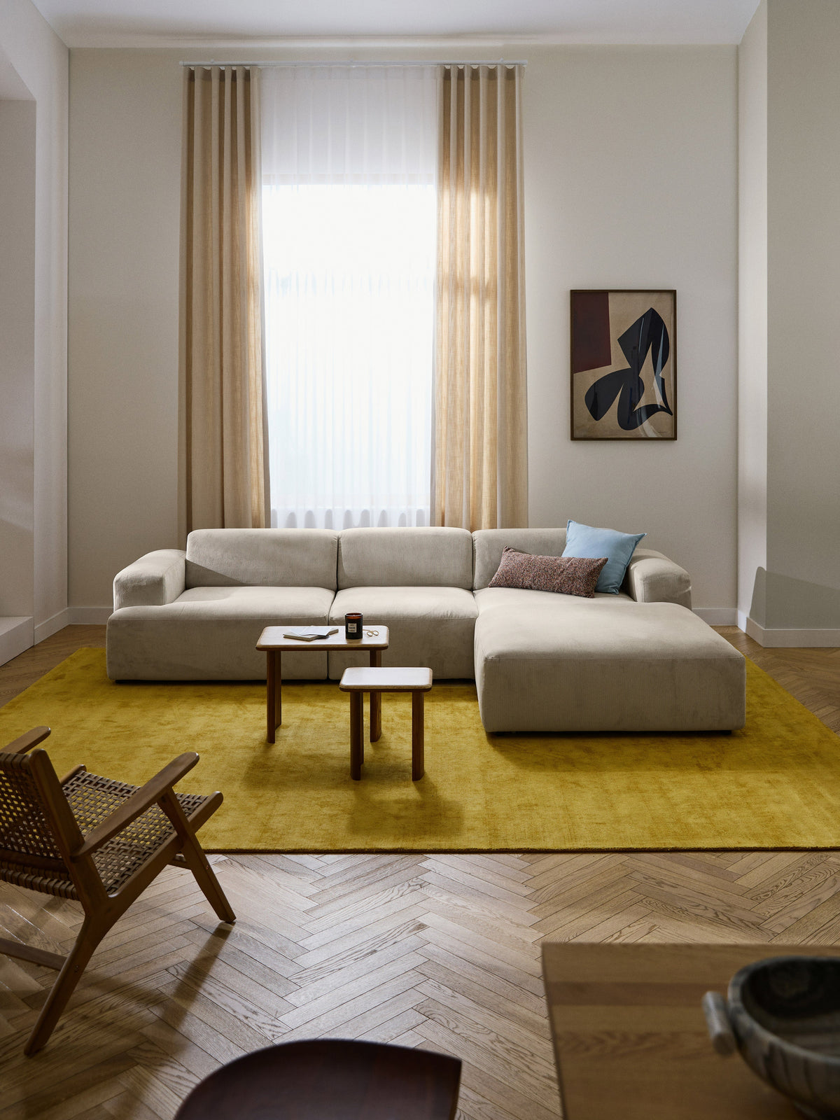 Melvina Corner Sofa in Corduroy (4-Seater)