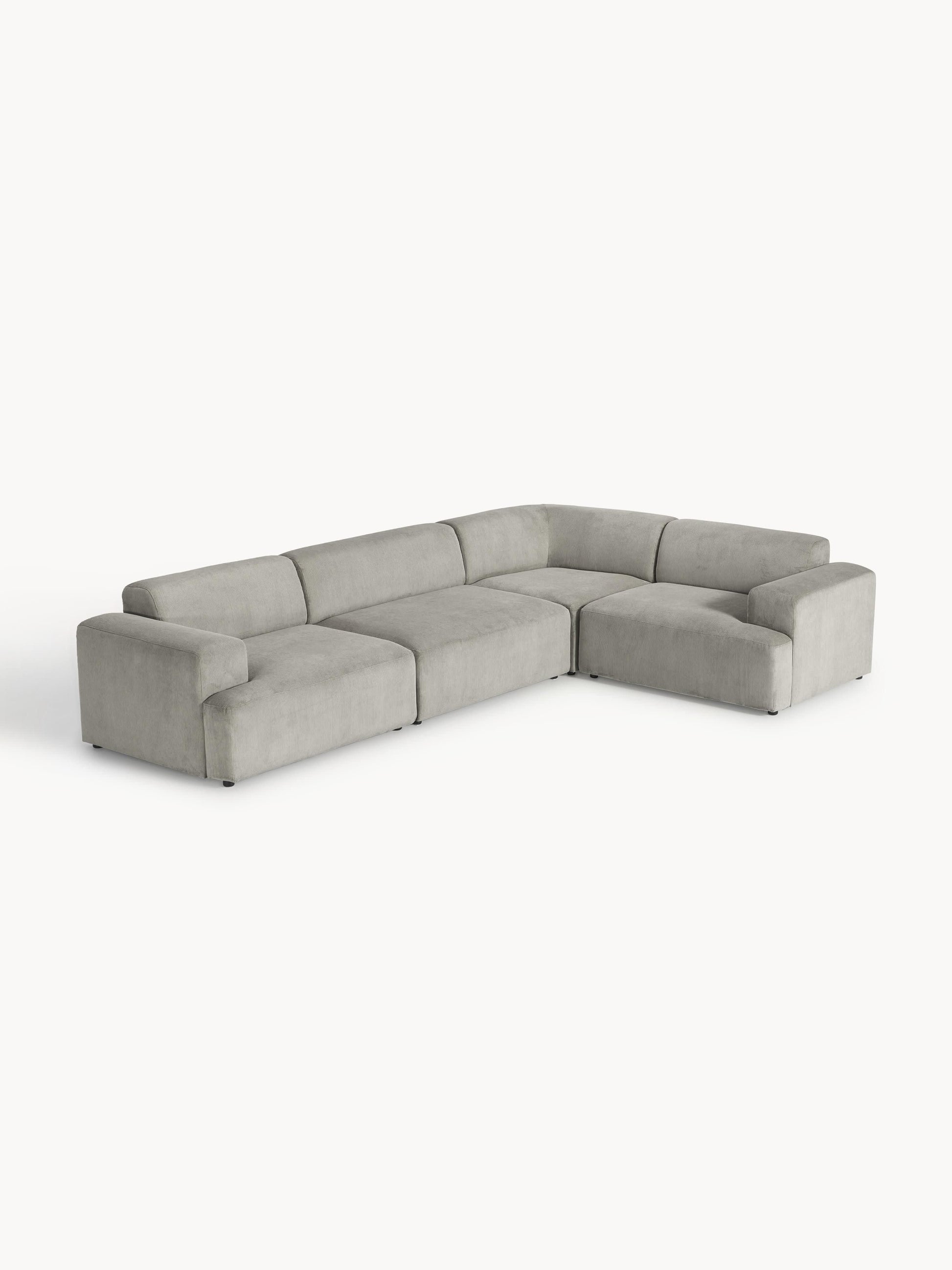 Melvina Large Corduroy Corner Sofa, 4-Seater