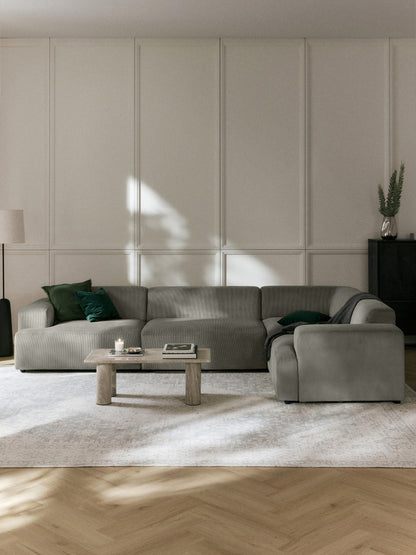 Melvina Large Corduroy Corner Sofa, 4-Seater