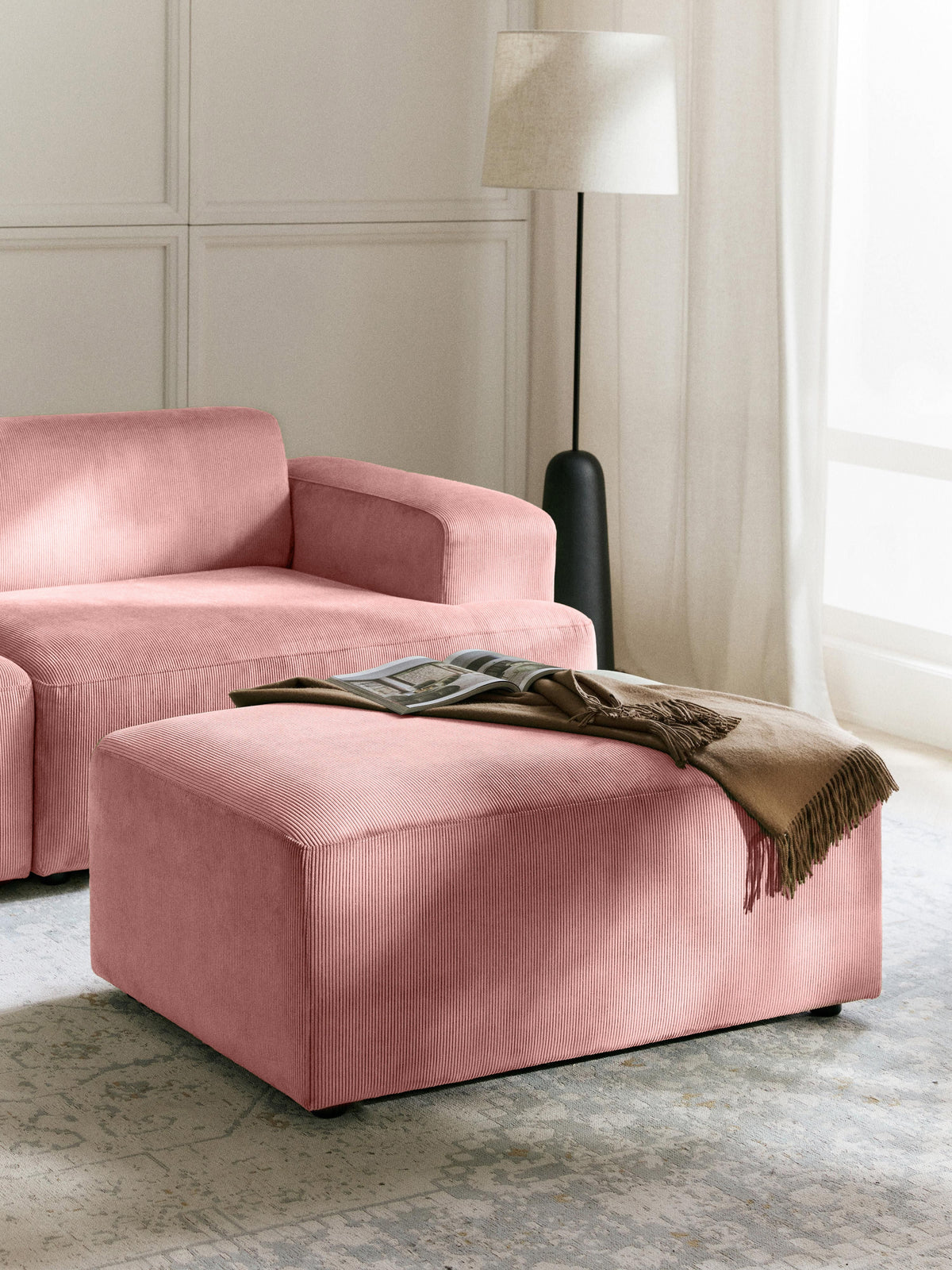 Melvina Stool in Corduroy, W 99 x D 72 cm