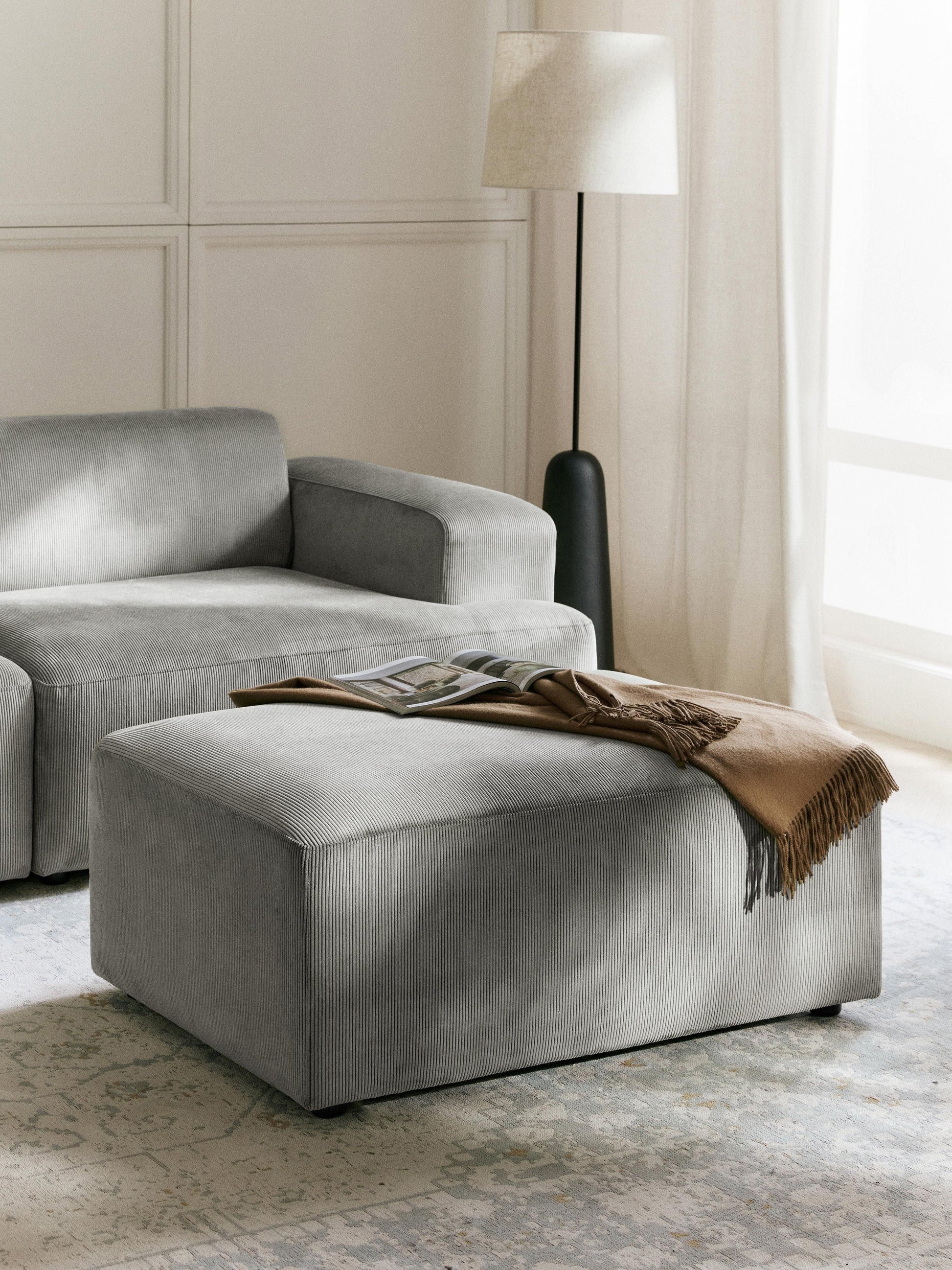 Melvina Stool in Corduroy, W 99 x D 72 cm