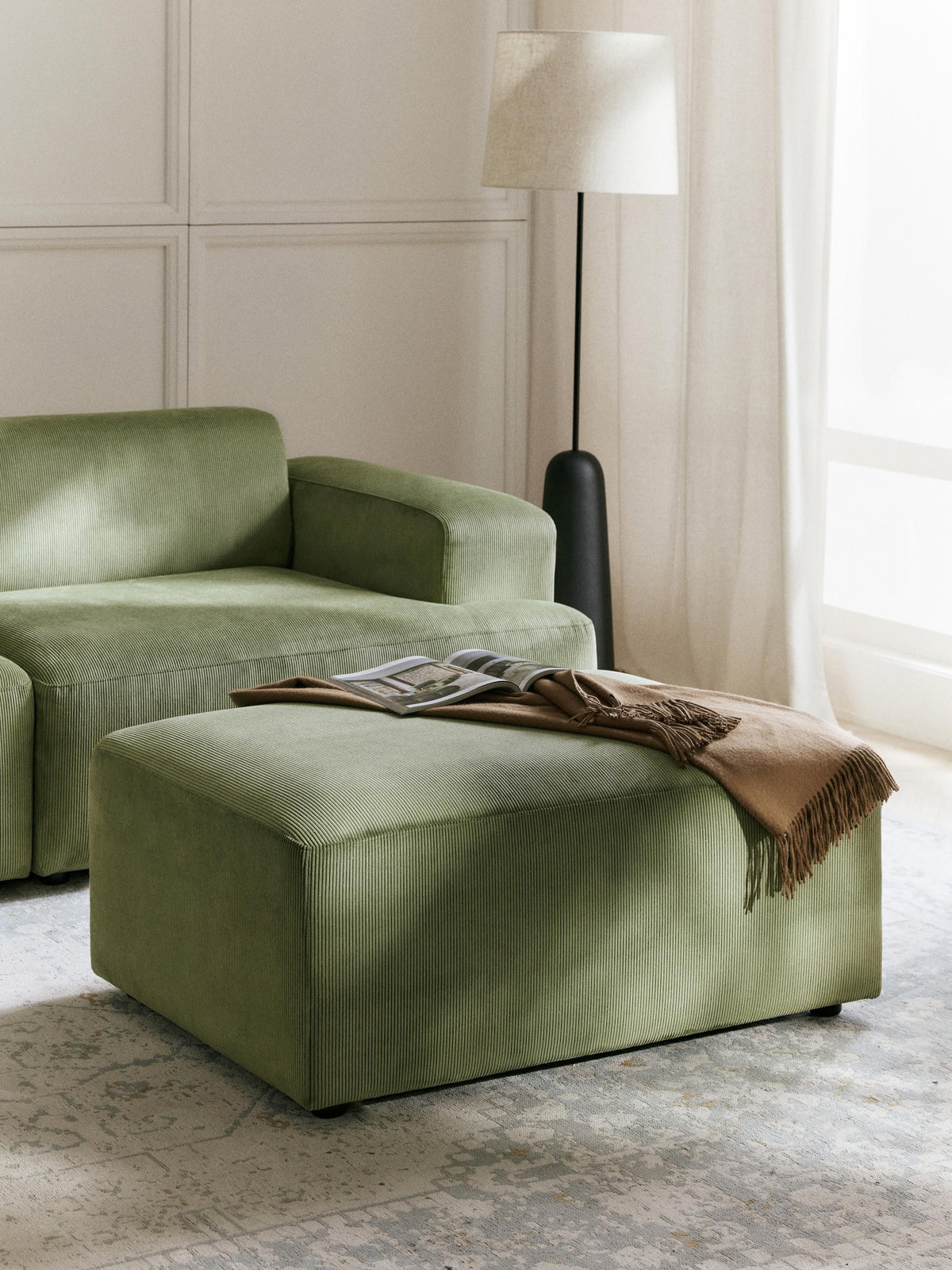 Melvina Stool in Corduroy, W 99 x D 72 cm