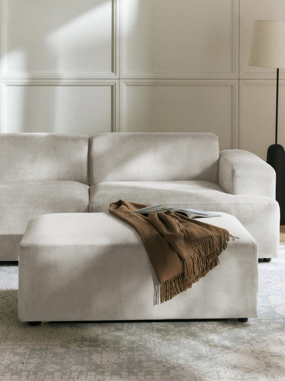 Melvina XL Corduroy Ottoman, W 116 x D 72 cm