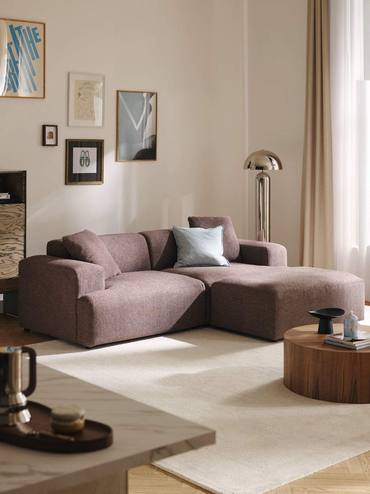 Melvina XL Ottoman, W 116 x D 72 cm