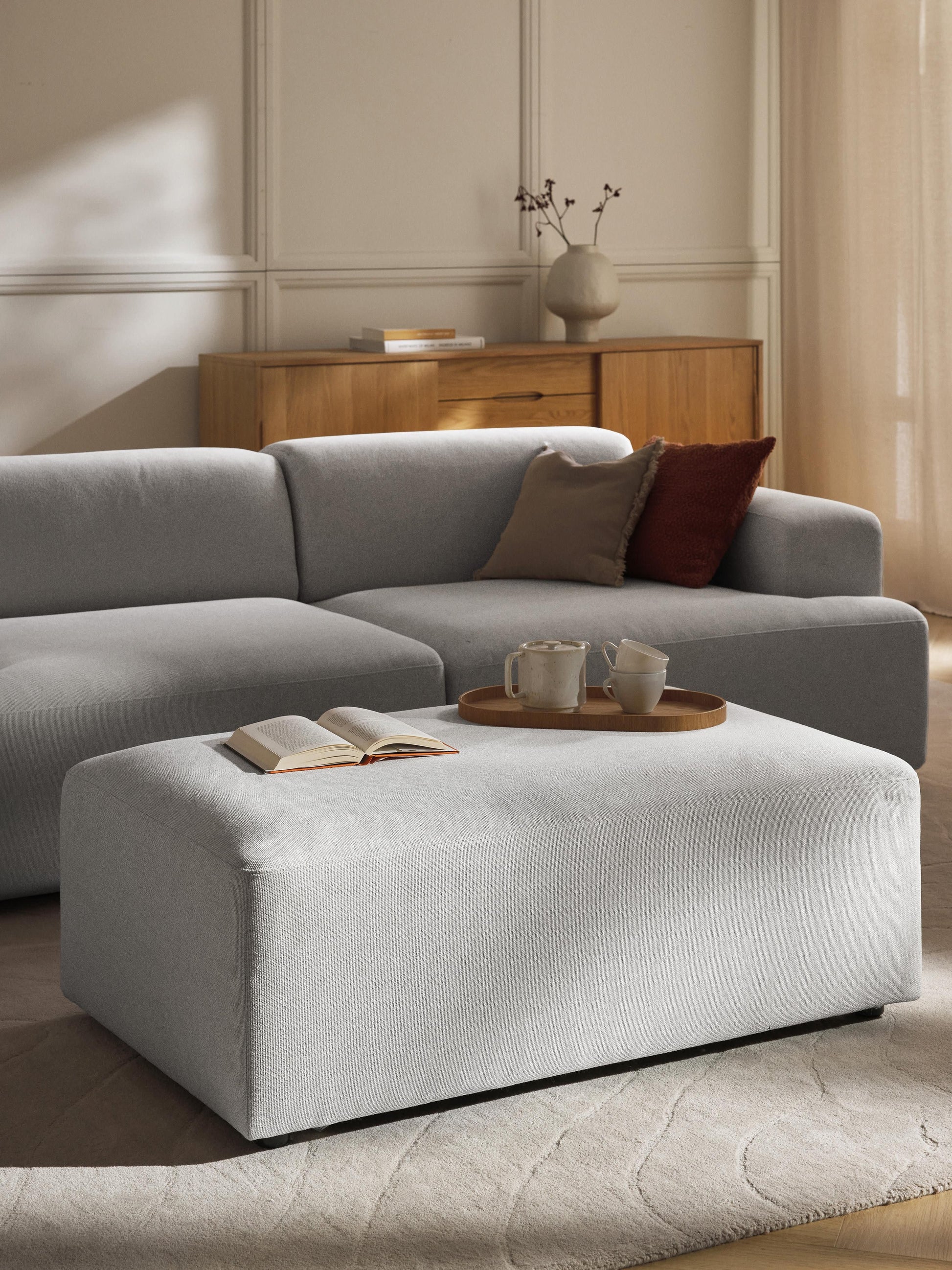 Melvina XL Ottoman, W 116 x D 72 cm