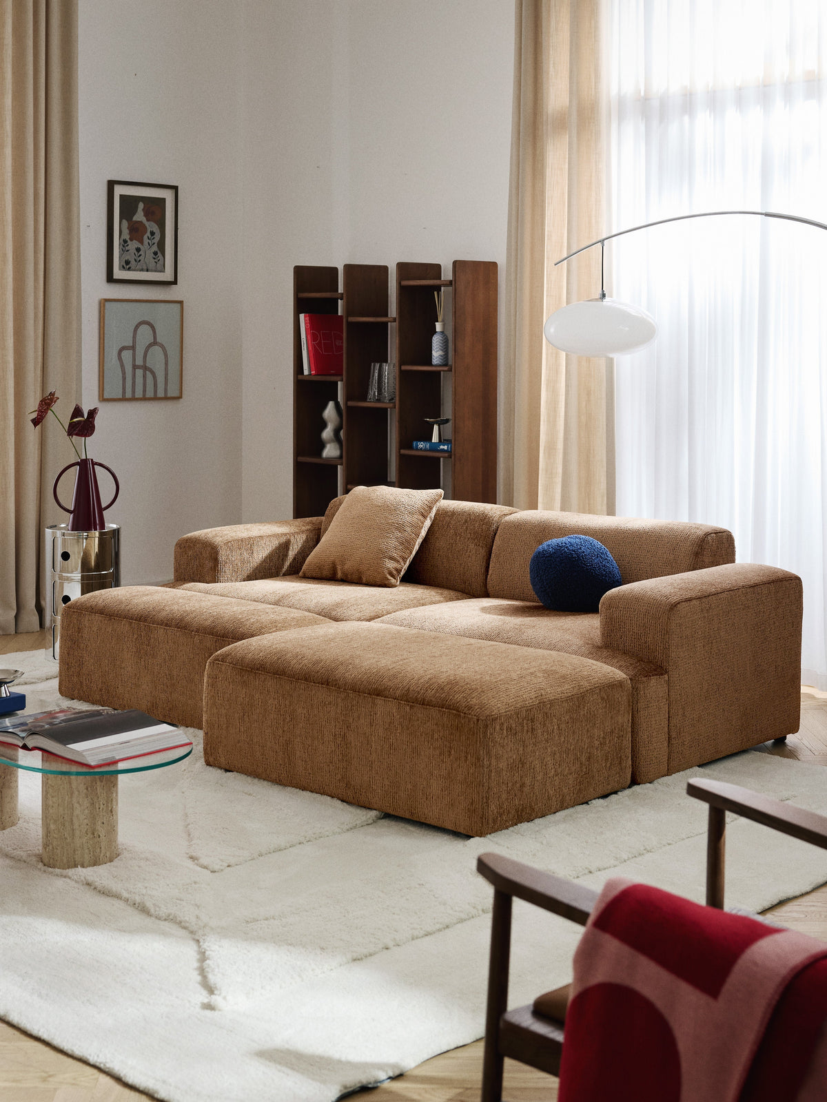 Melvina XL Ottoman, W 116 x D 72 cm