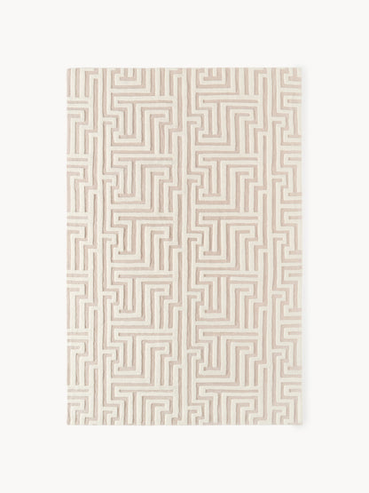 Montelo Hand-Tufted Wool Rug with Raised High-Low Texture