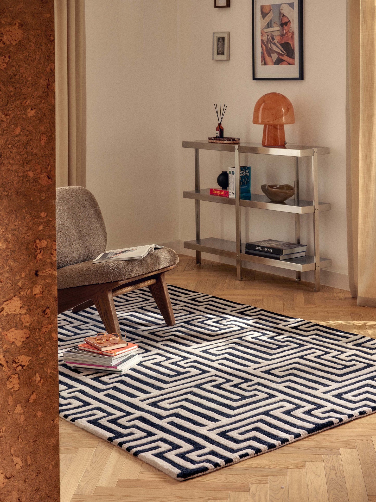 Montelo Hand-Tufted Wool Rug with Raised High-Low Texture