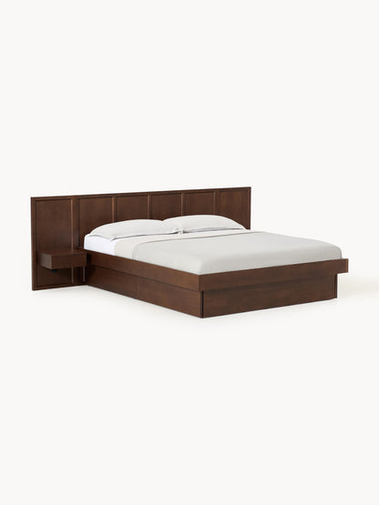Nanolo Wooden Bed with Bedside Tables and Headboard