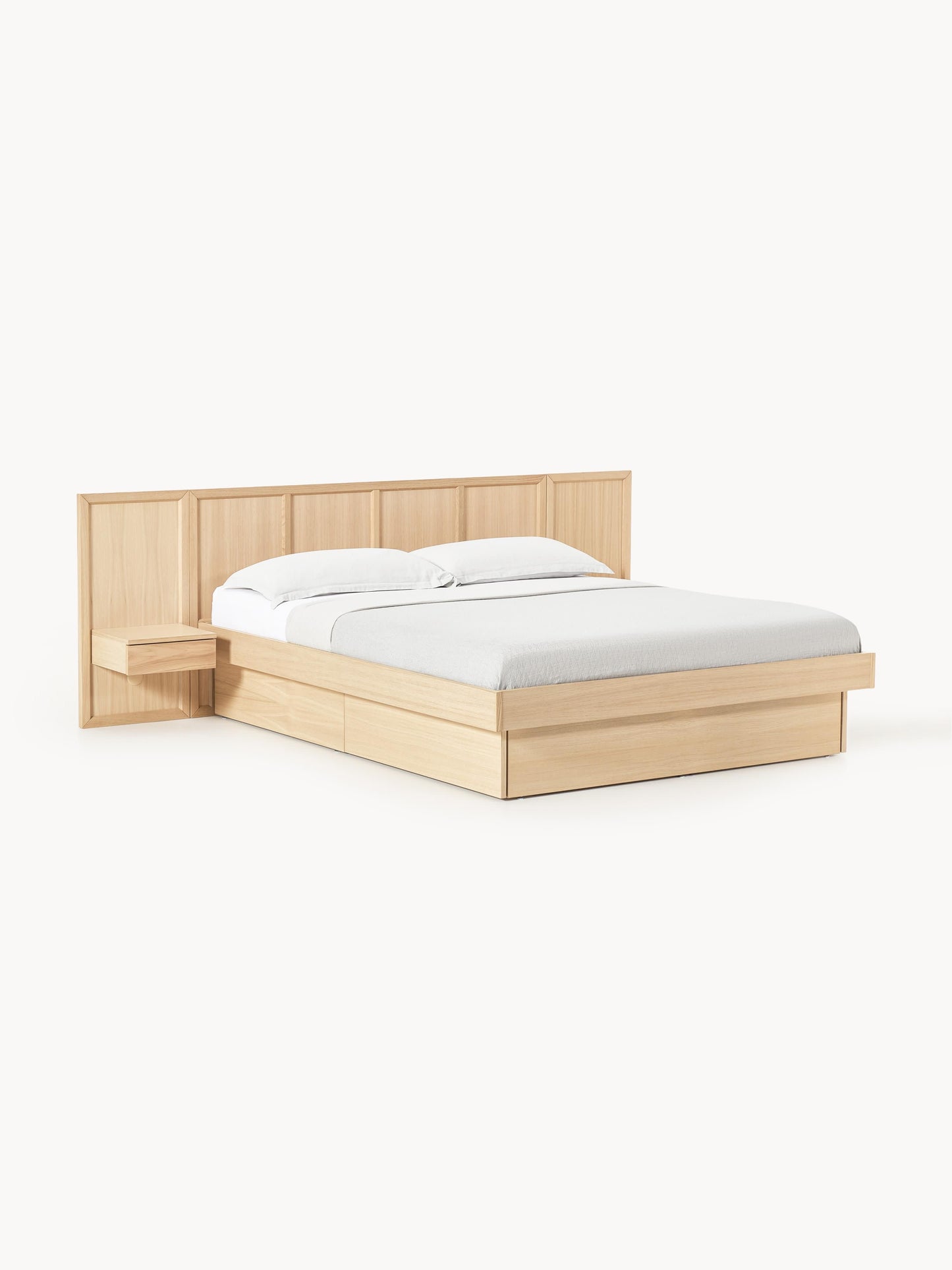 Nanolo Wooden Bed with Bedside Tables and Headboard