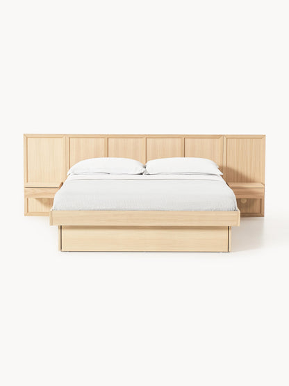 Nanolo Wooden Bed with Bedside Tables and Headboard